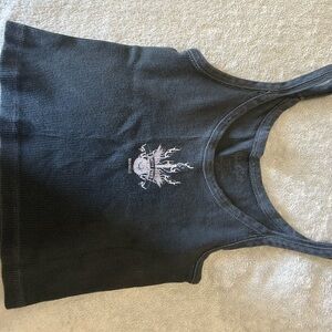 Black Graphic Tank Top